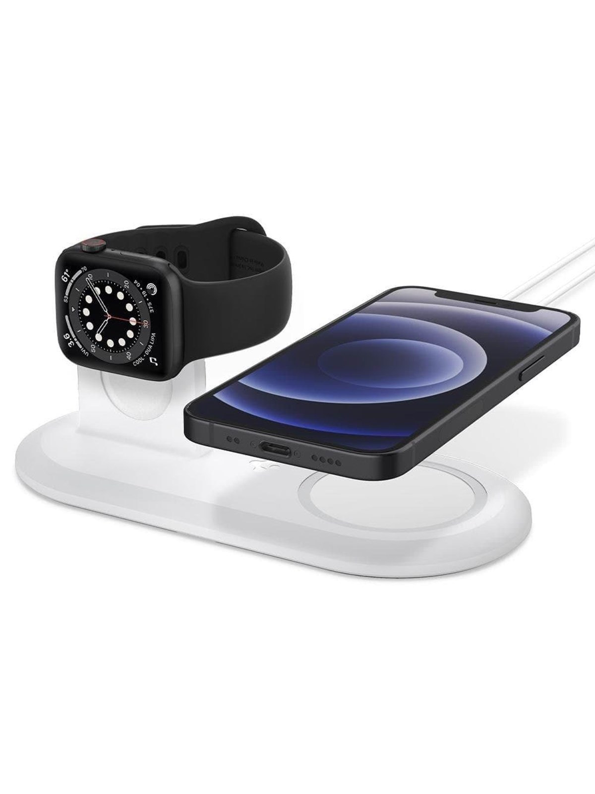 Spigen MagSafe Charger & Apple Watch stand 2in1 MagSafe Duo - white, Mobil Oplader