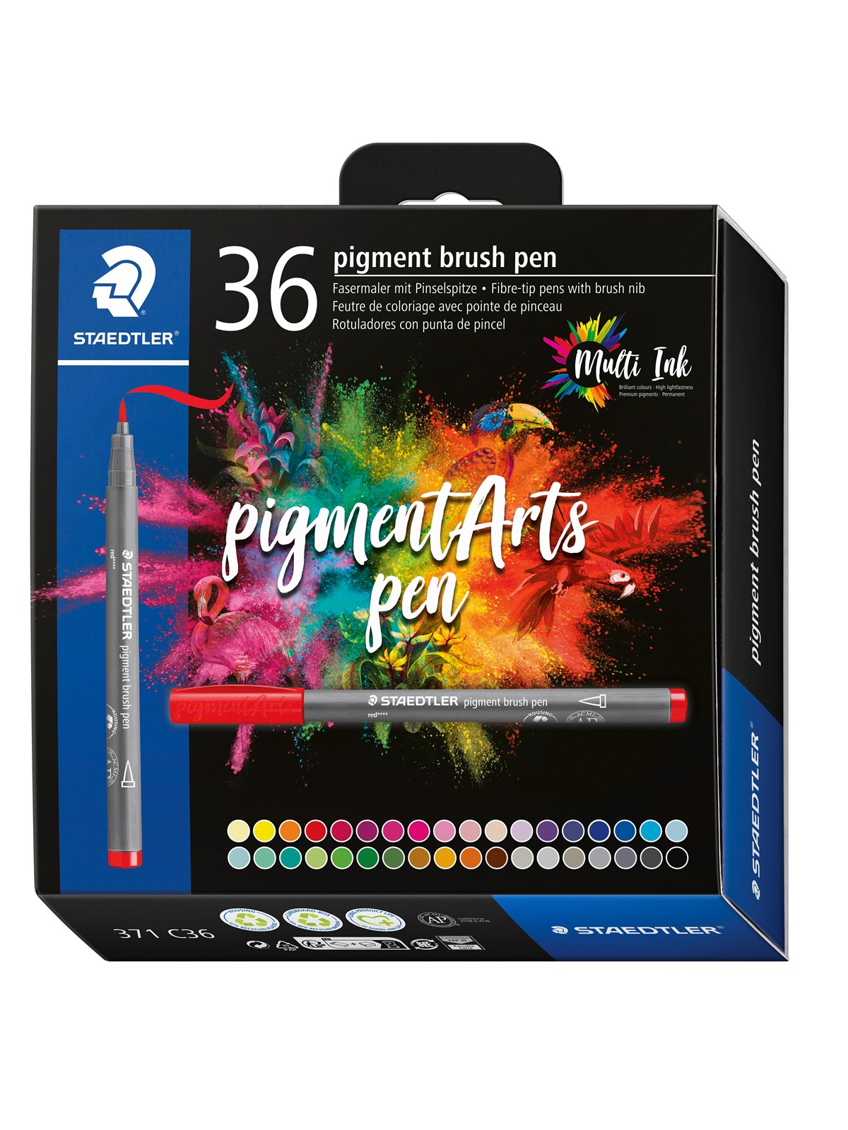 Stædtler Brush Pen Pigment 36 stk/ass, Tegneværktøj