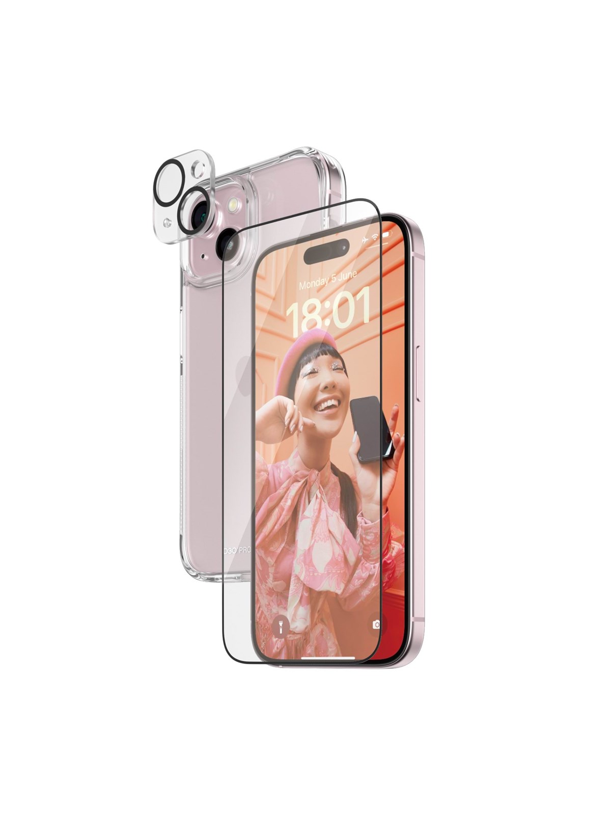 PanzerGlass 3-in-1 Pack iPhone 15, Beskyttelsesglas