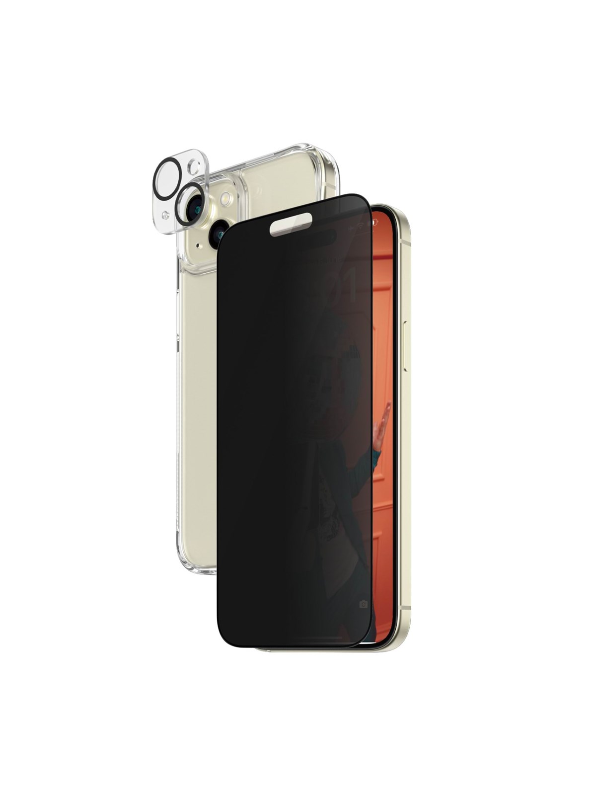 PanzerGlass Privacy 3-in-1 Pack iPhone 15 Plus, Beskyttelsesglas