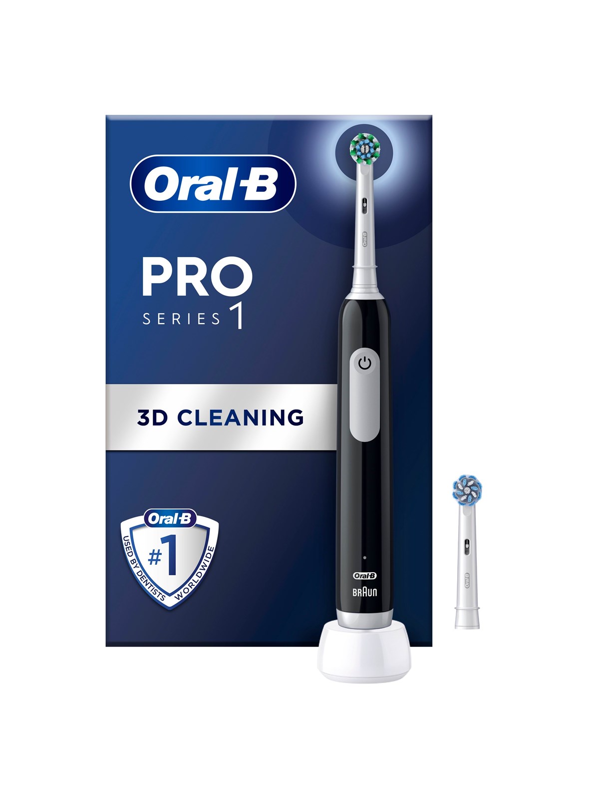 Oral-B Eltandbørste Pro1 Black + Extra Brush Head, El Tandbørste
