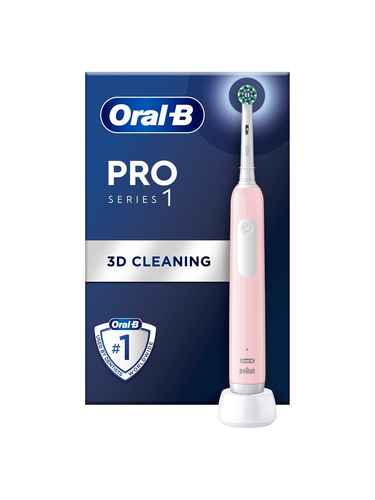 Oral-B Eltandbørste Pro1 Pink + Extra Brush Head, El Tandbørste