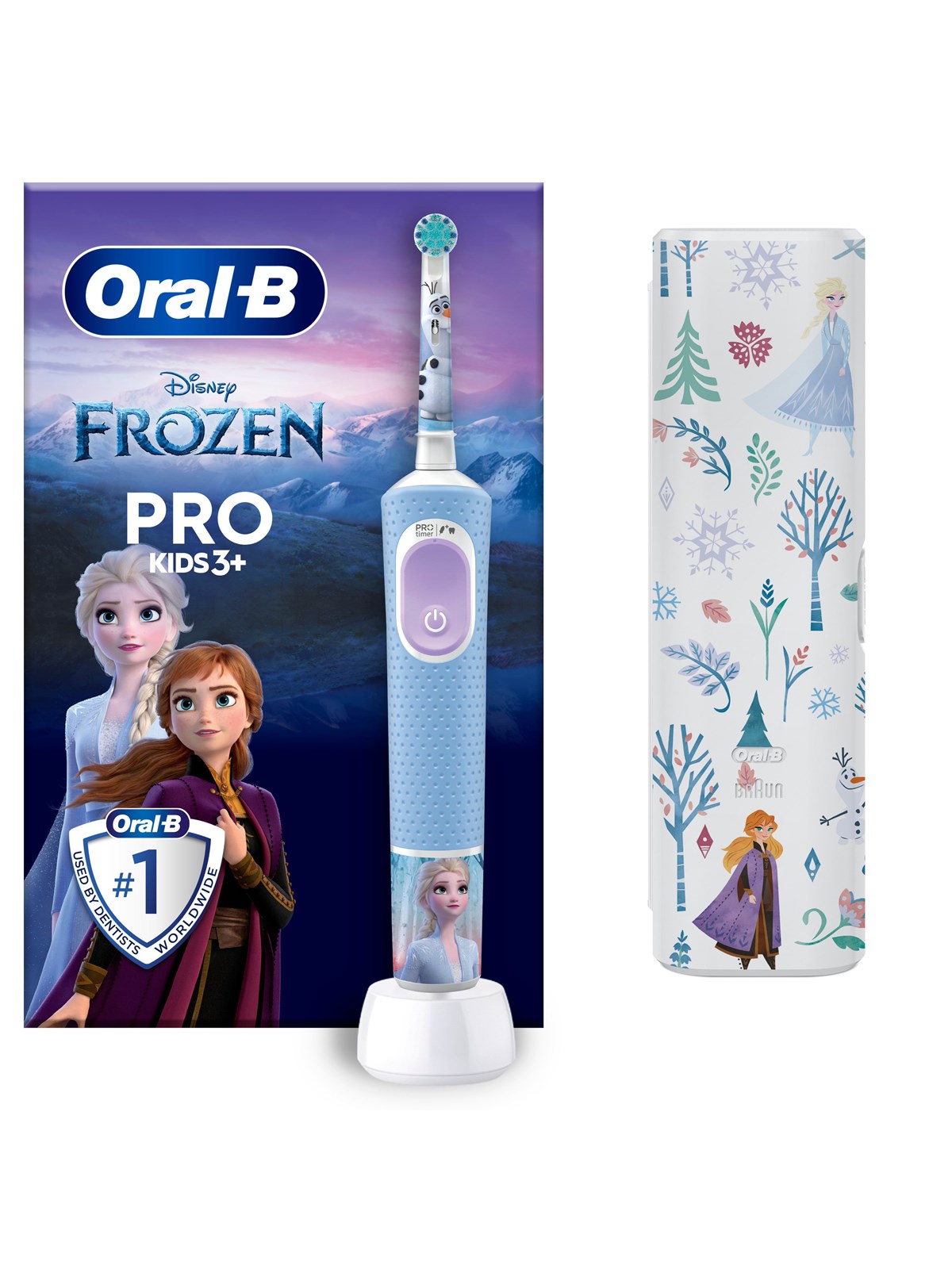 Oral-B Eltandbørste Vitality Pro Kids Frozen + case, El Tandbørste