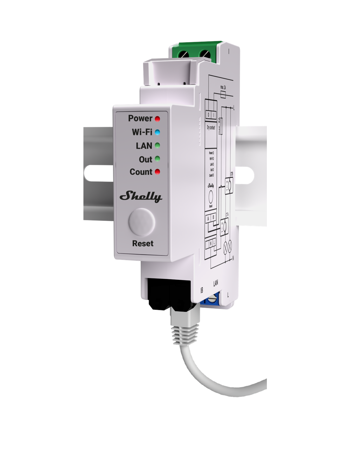 Shelly Pro EM 50A - WiFi 1-faset energimåler, 2x50A, Smart Home