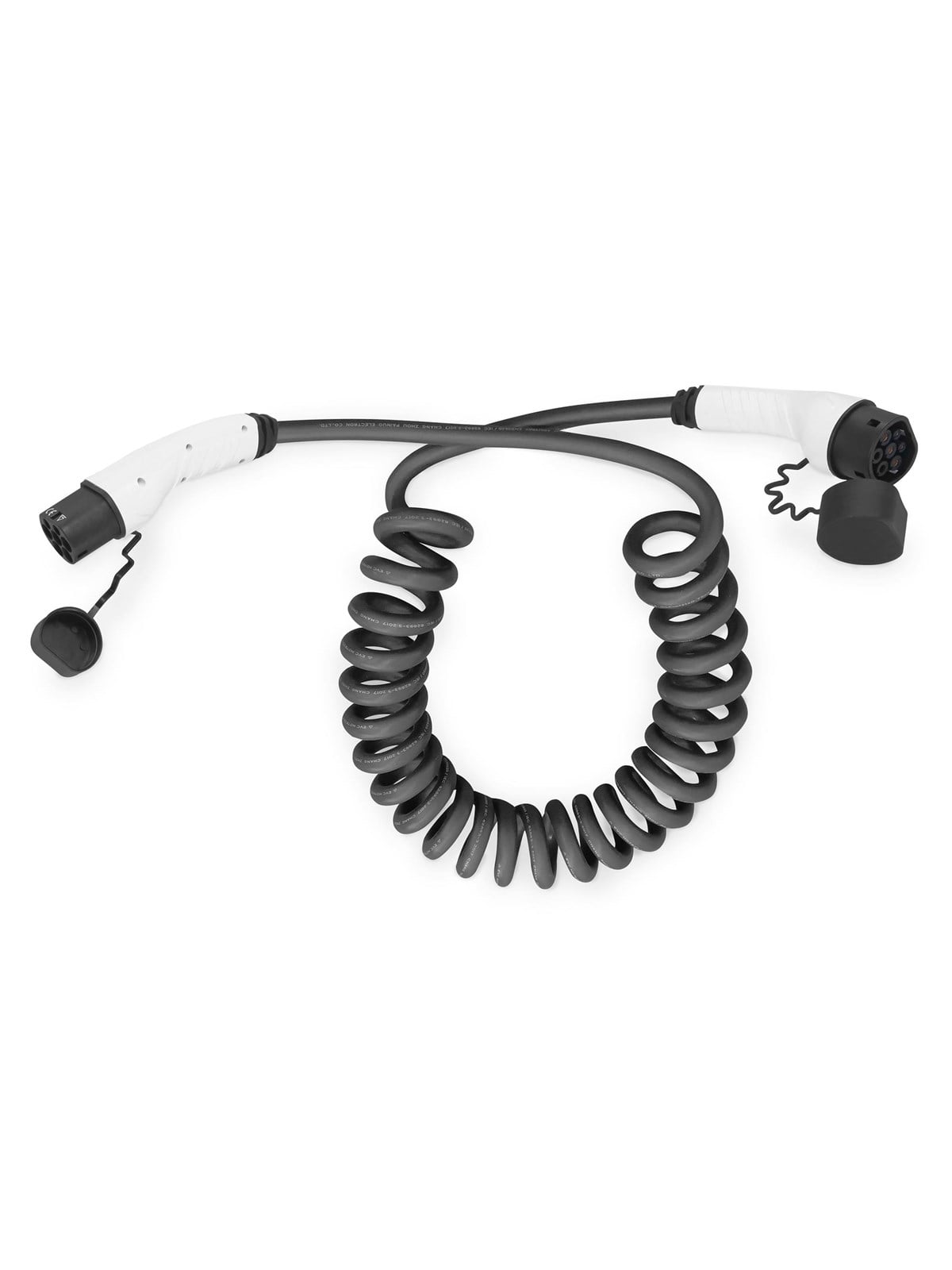 DIGITUS EV Spiral Charging Cable - Type 2 - 32A - 7.5m | Single Phase, Ladeboks