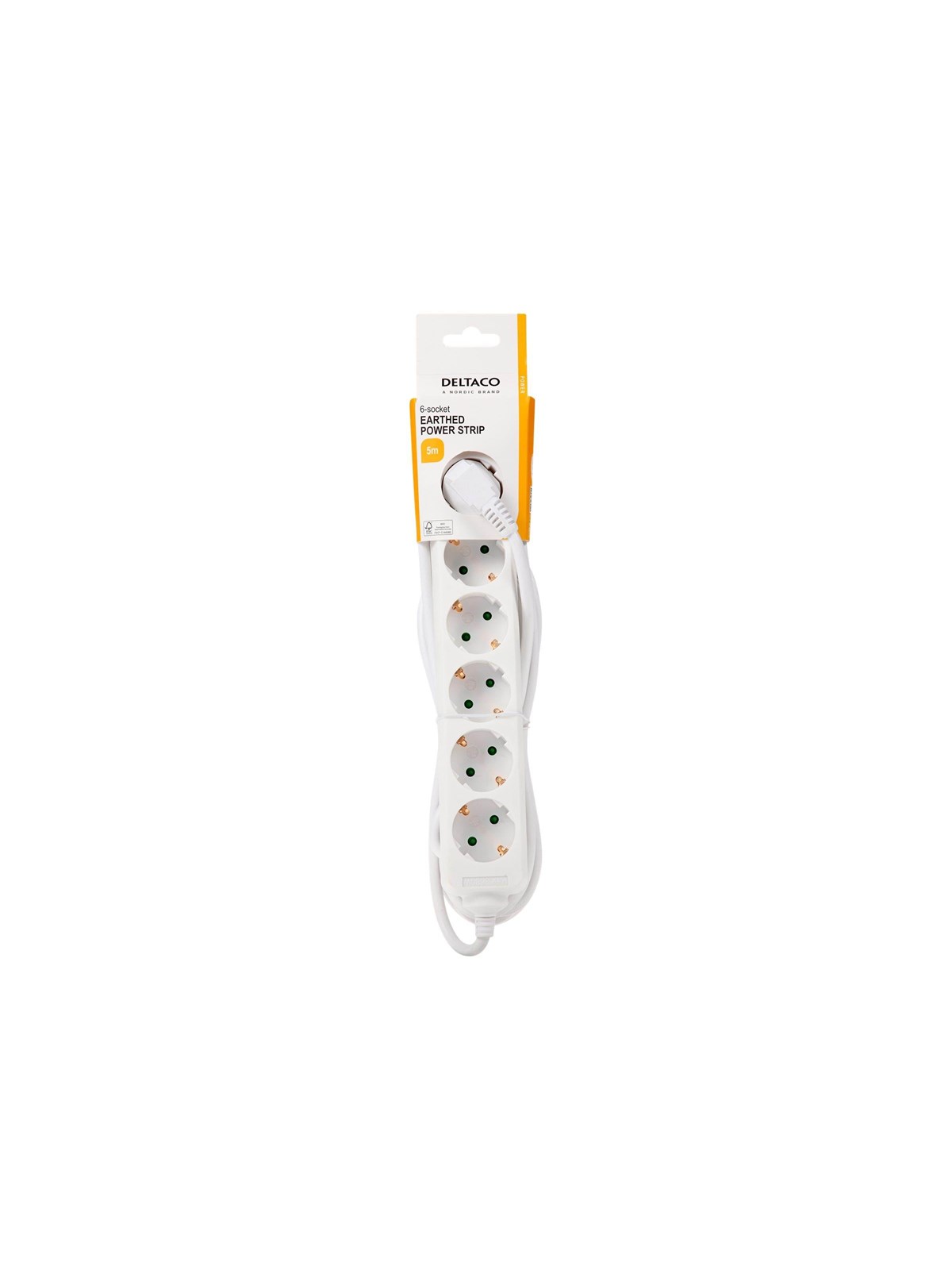 Deltaco GT-0602 - power strip - 3680 Watt, Strømkabel