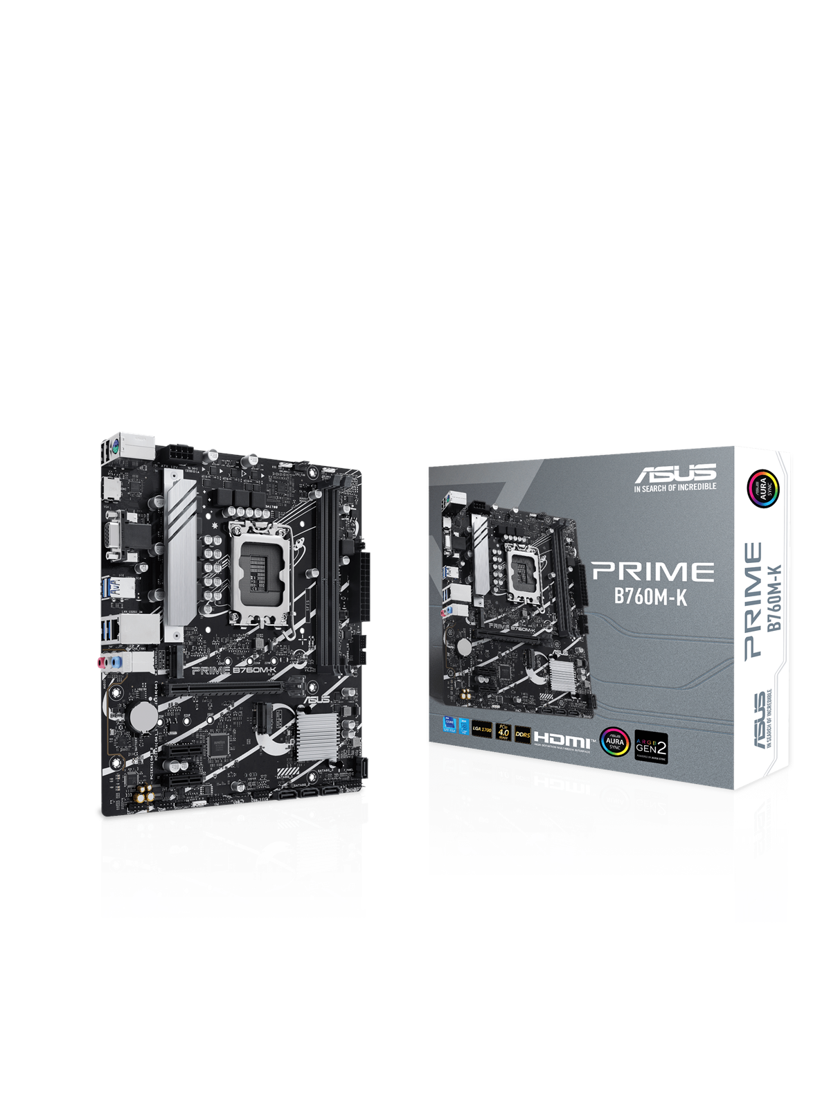 ASUS PRIME B760M-K (V2) Bundkort - Intel B760 - Intel LGA1700 socket - DDR5 RAM - Micro-ATX