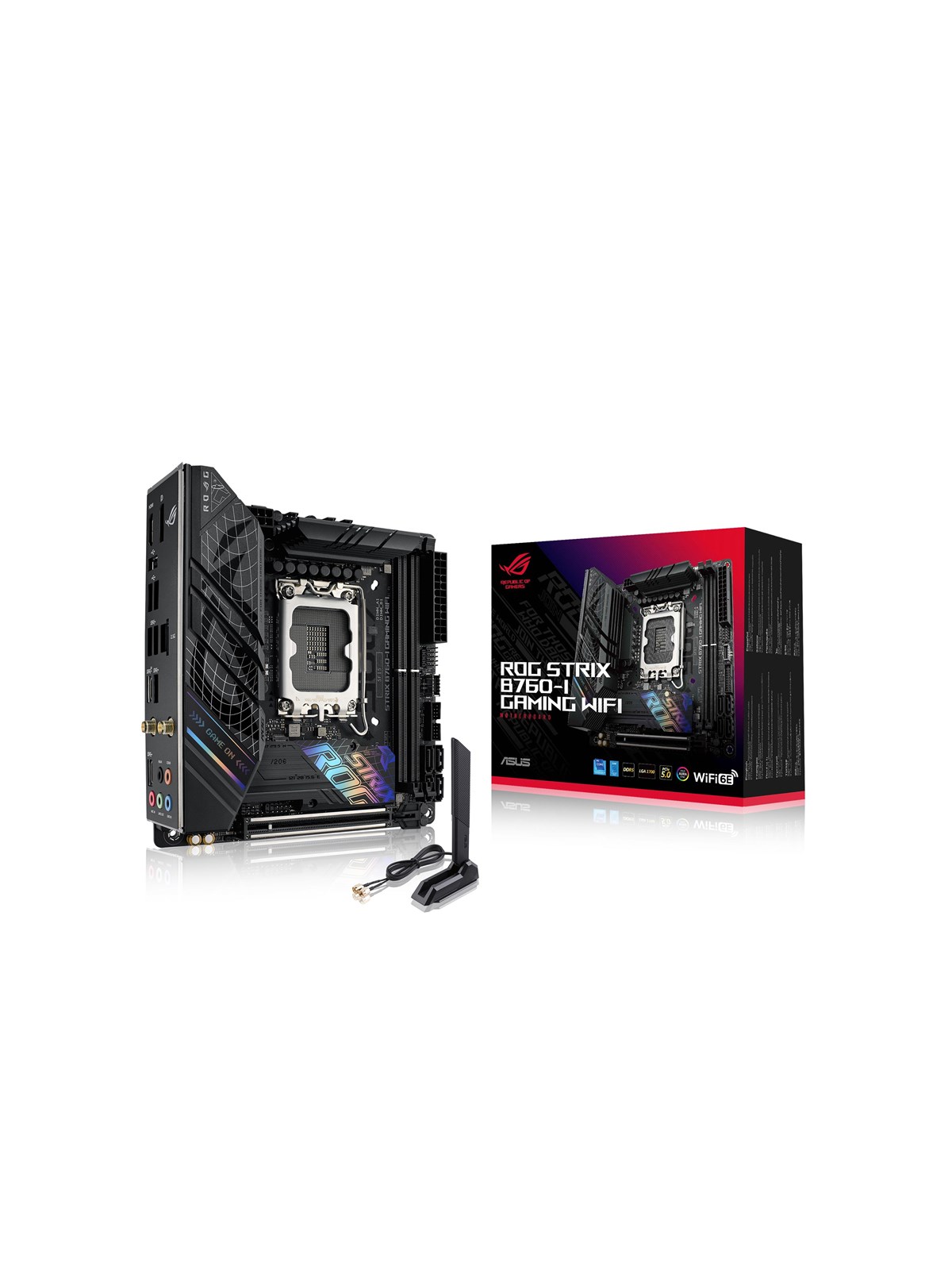ASUS ROG STRIX B760-I GAMING WIFI (V2) Bundkort - Intel B760 - Intel LGA1700 socket - DDR5 RAM - Mini-ITX