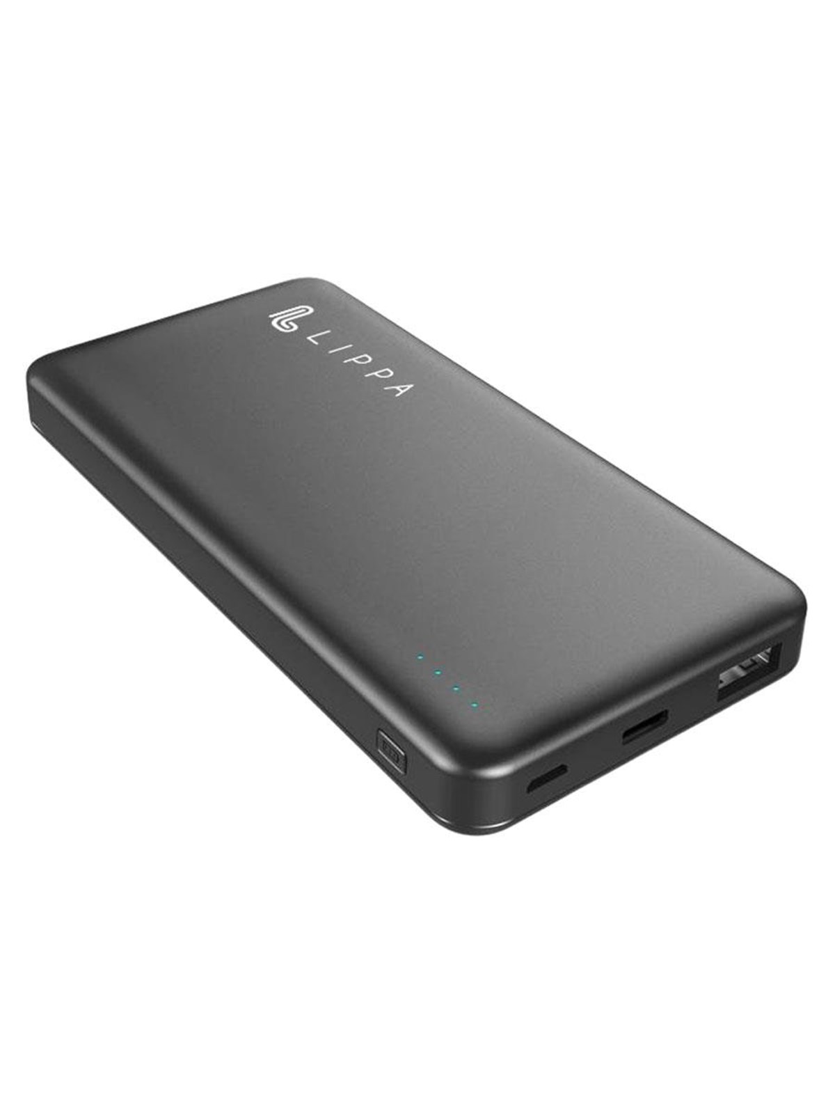 Lippa 10.000 mAh Powerbank 18W USB-C PD & QC USB-A Output - Black Powerbank - Sort - 10000 mAh