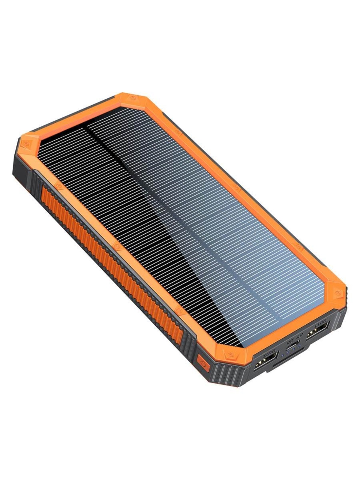Lippa 2 x USB-A Output Solar Powerbank - Orange - 10000 mAh, Powerbank