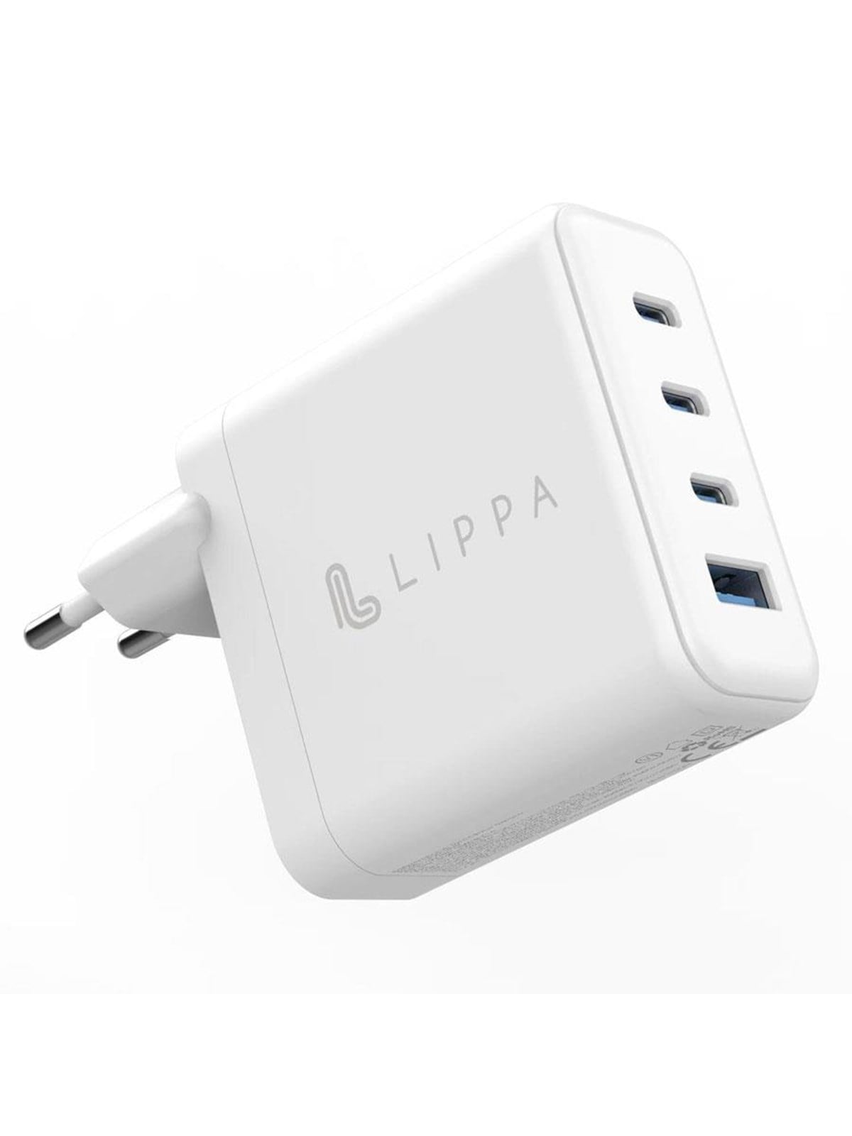 Lippa 100W 3 x USB-C PD & USB-A QC GaN Wall Charger - White, Mobil Oplader