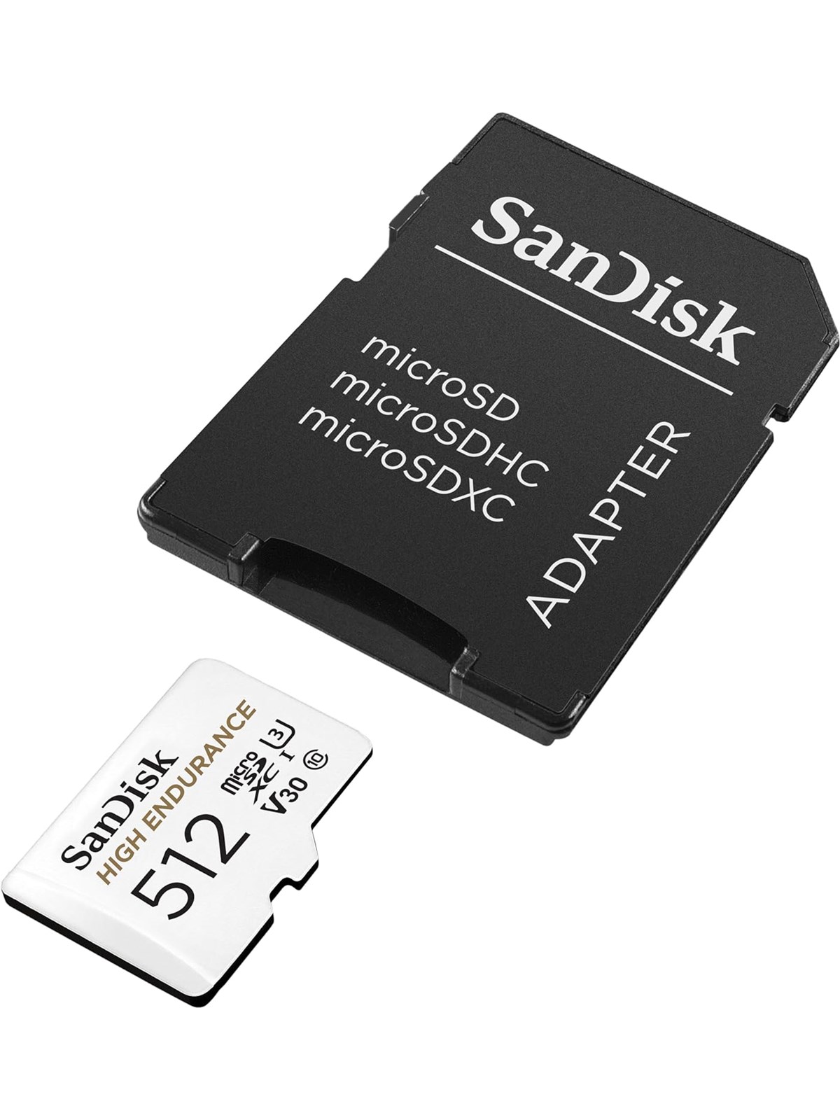 SANDISK High Endurance microSD/SD - 100MB/s - 512GB, Hukommelseskort