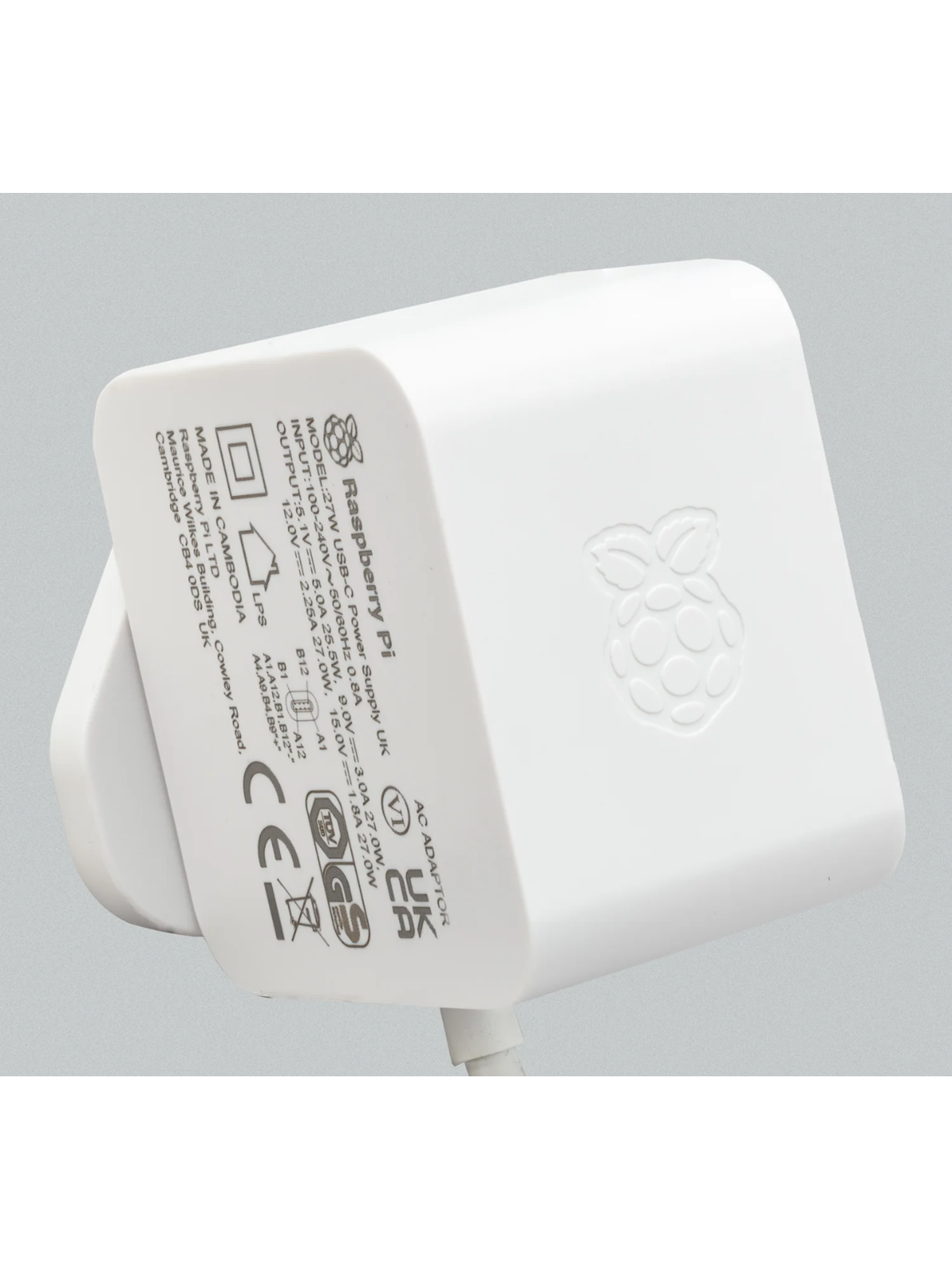 Raspberry Pi 5 Powersupply - USB-C - White, Raspberry Pi