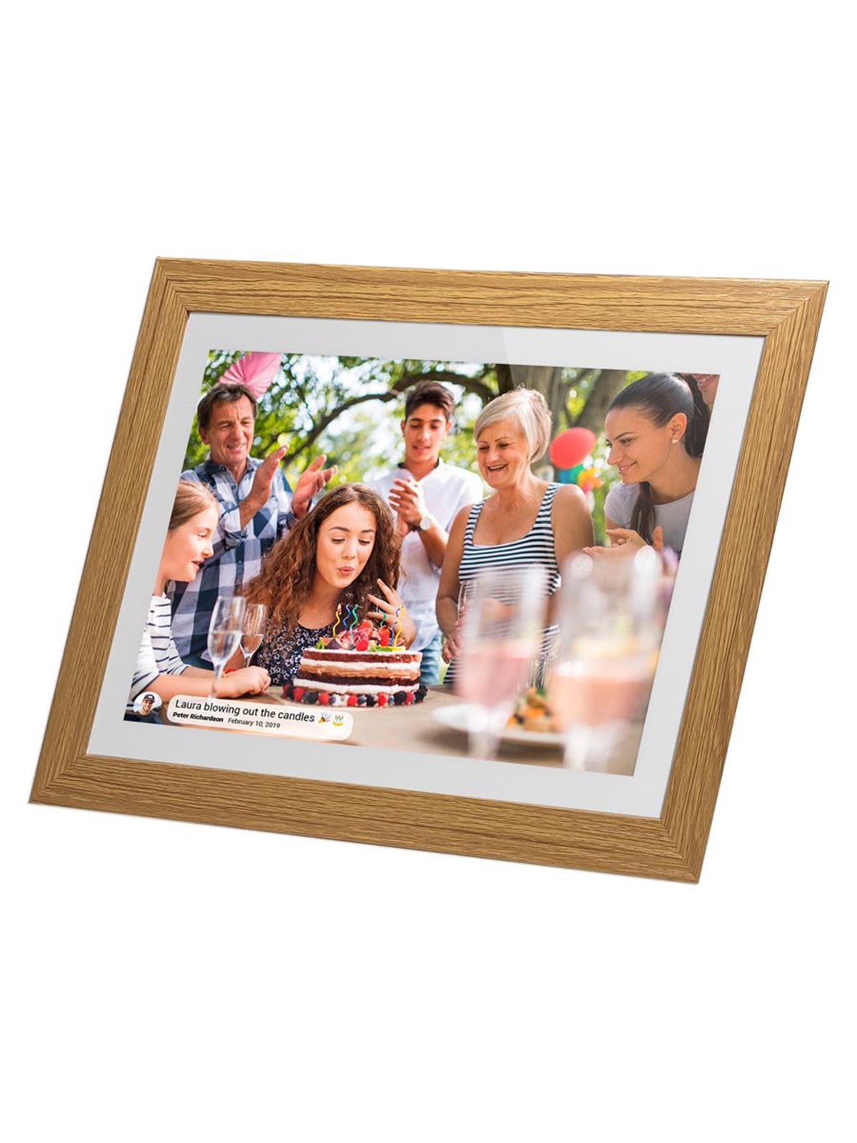 Lippa Frameo Digital Billedramme 10" - Træramme, Digital Fotoramme