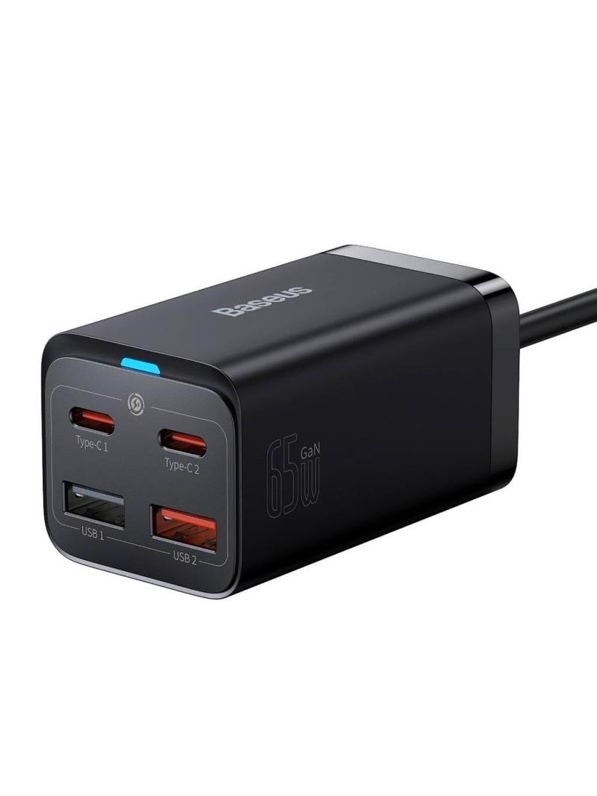 Baseus GaN3 Pro 4 Ports Desktop Charger 2x USB-C 2x USB 65W - Black, Mobil Oplader