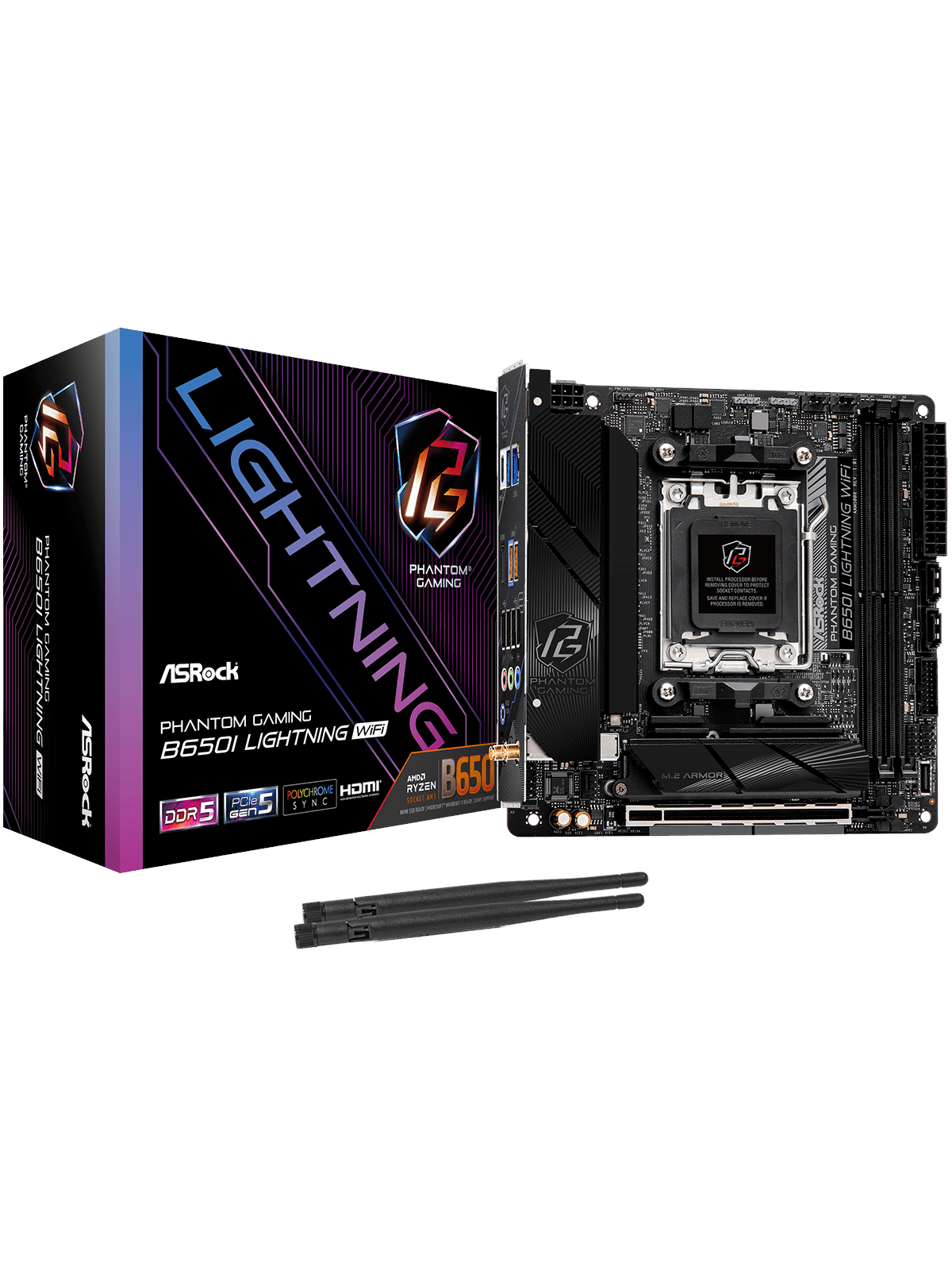 ASRock B650I LIGHTNING WIFI Bundkort - AMD B650 - AMD AM5 socket - DDR5 RAM - Mini-ITX