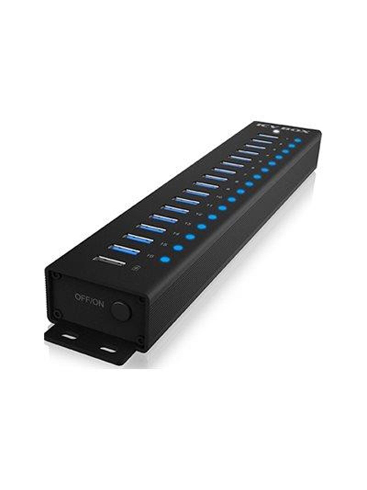 ICY BOX IB-HUB1717-U3 USB hub - 17 ports - Sort, Usb Hub
