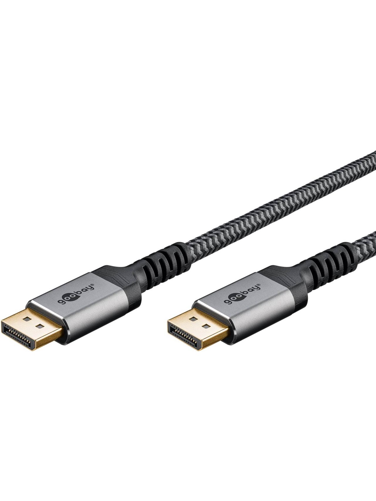 Pro Displayport 1.4 Sleeved - 1m - Sort, Skærmkabel