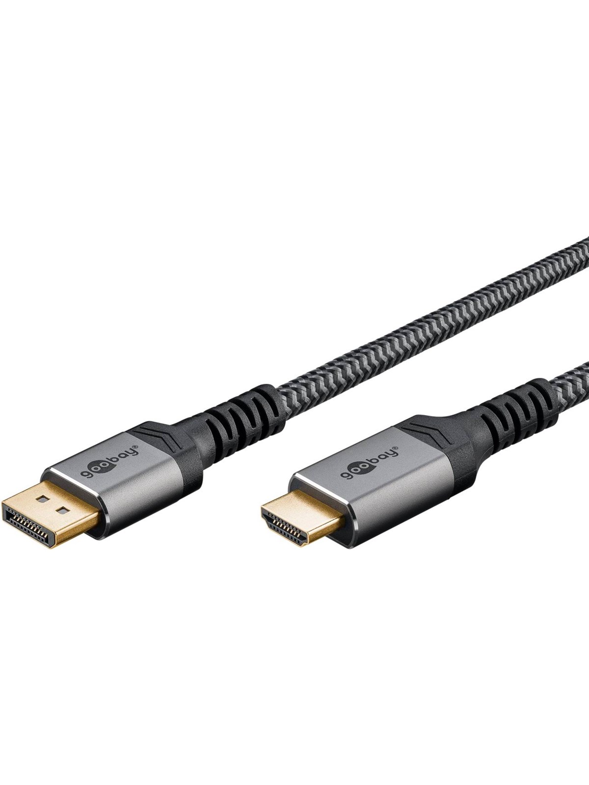 Pro Displayport 1.2 - HDMI 2.0 Sleeved - 1m - Sort, Skærmkabel