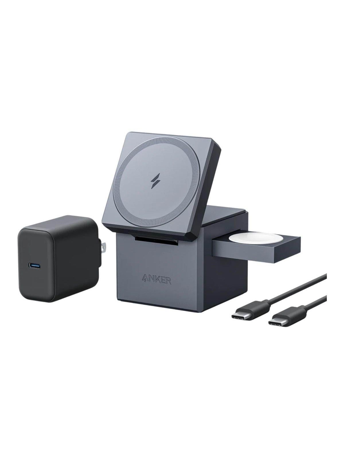 Anker 3-in-1 15W Cube with MagSafe - Grey, Mobil Oplader