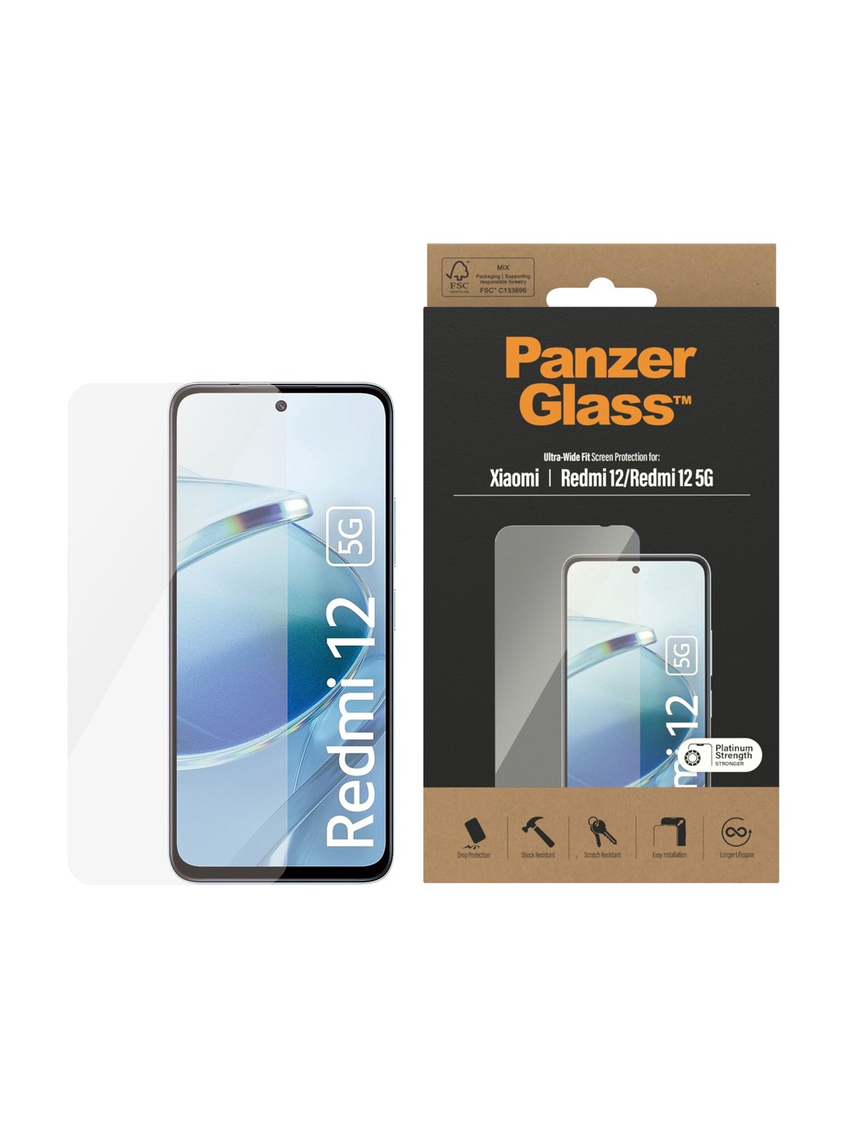 PanzerGlass Screen Protector Xiaomi Redmi 12 | Classic Fit, Beskyttelsesglas