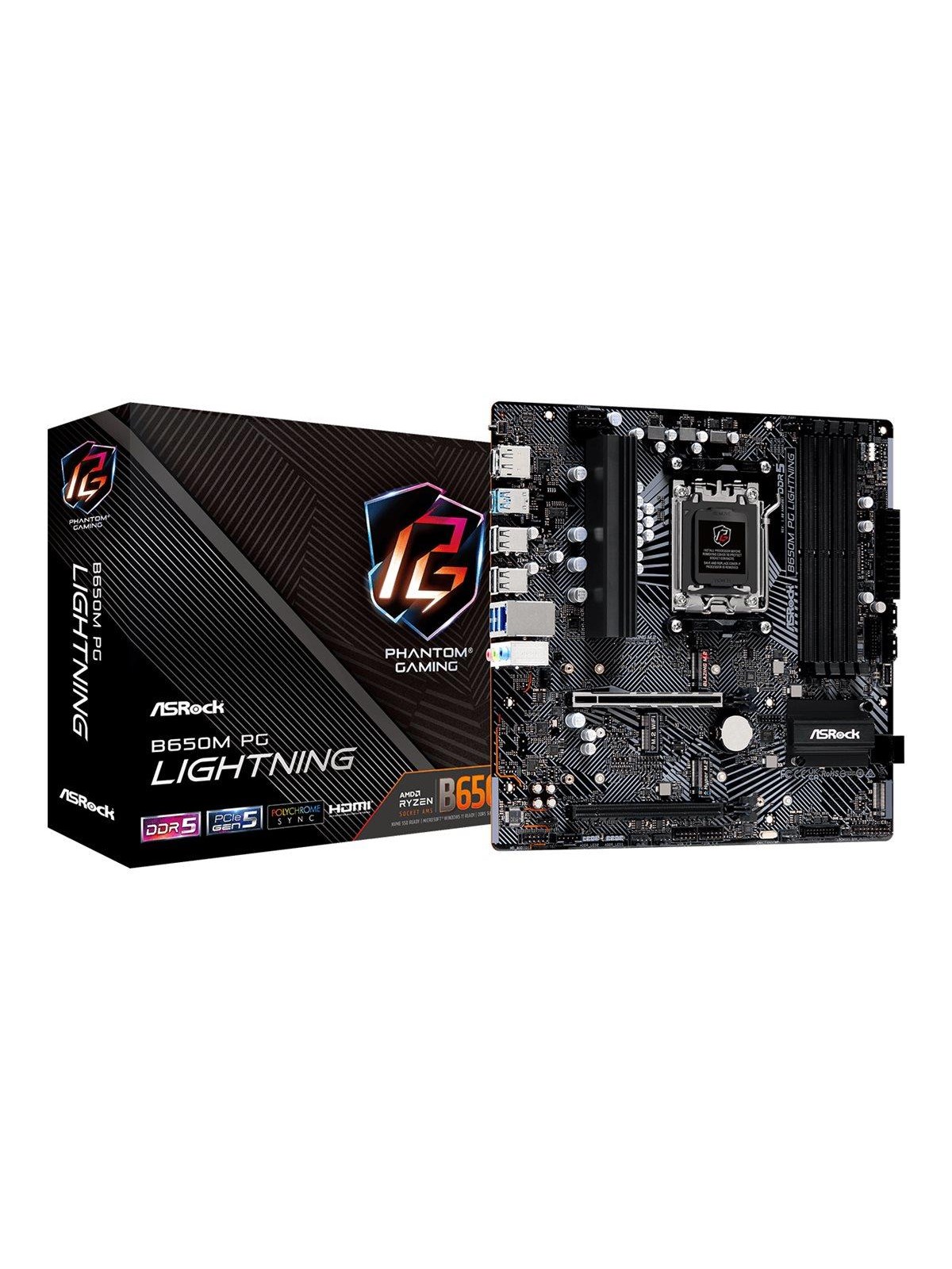 ASRock B650M PG LIGHTNING Bundkort - AMD B650 - AMD AM5 socket - DDR5 RAM - Micro-ATX