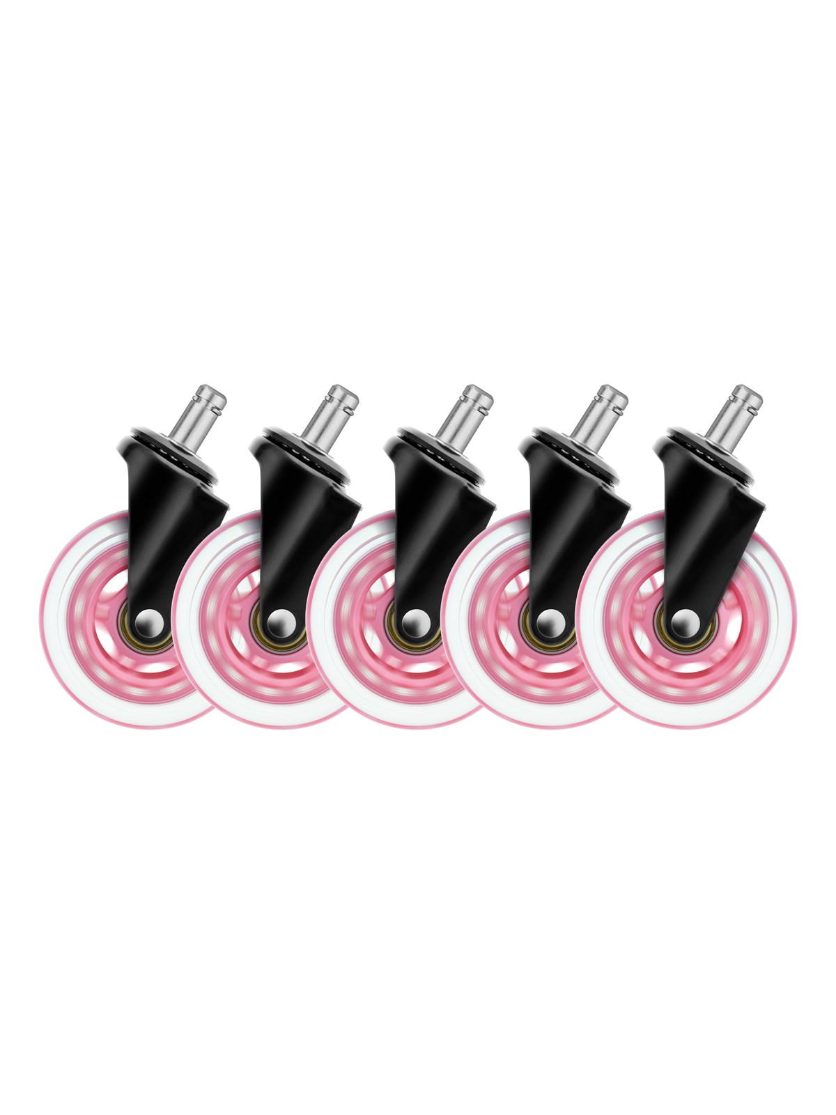 Deltaco 3" Universal Rubber Caster - Pink, Gamerstol