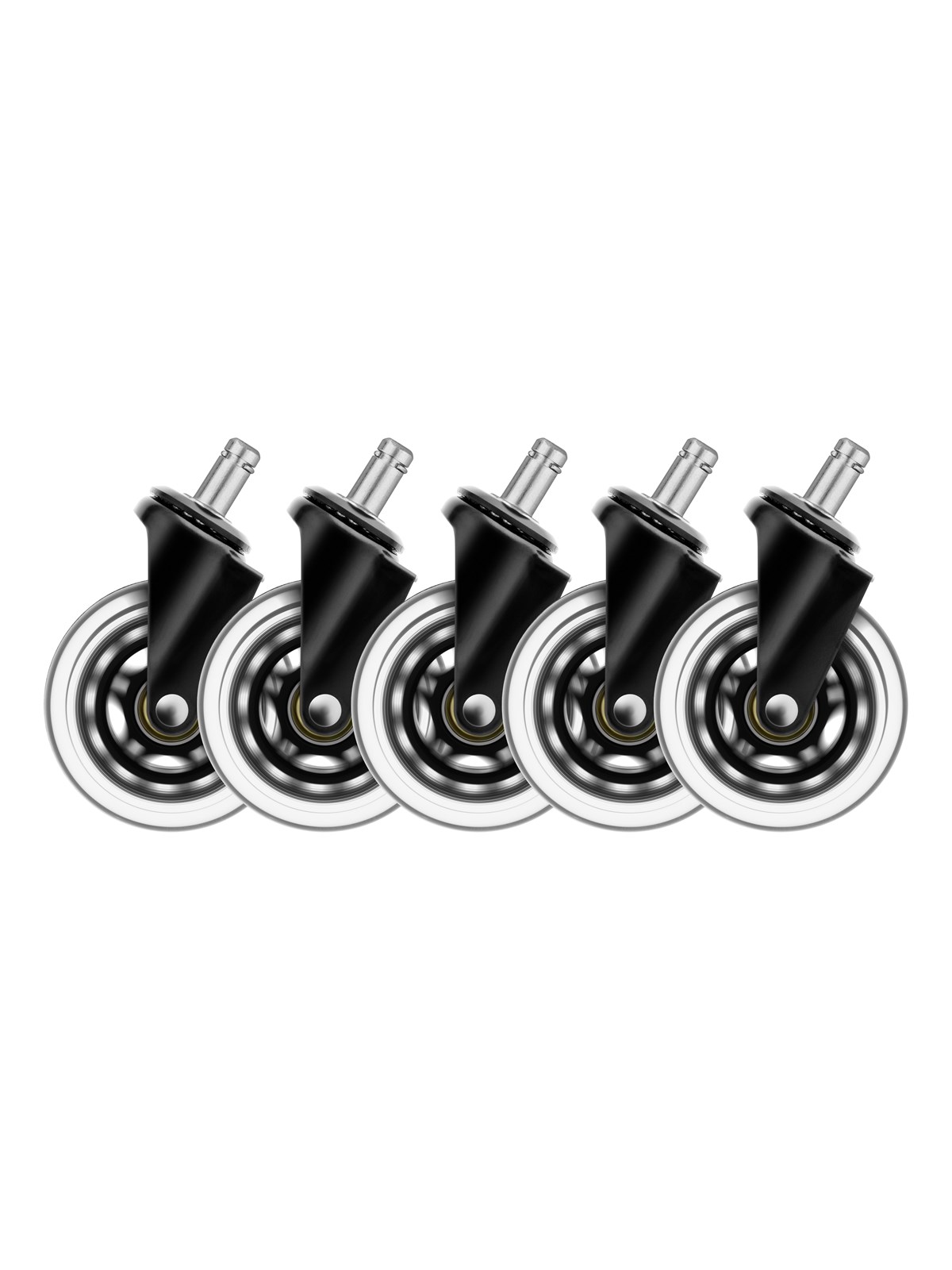 Deltaco 3" Universal Rubber Caster - Sort, Gamerstol
