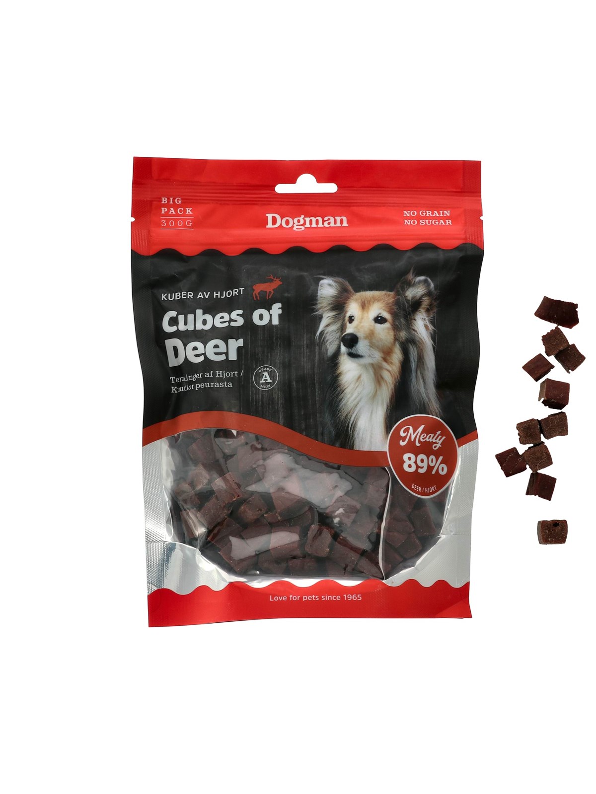 Dogman Meaty Hjortetern Hundegodbidder 300g, Hundeudstyr