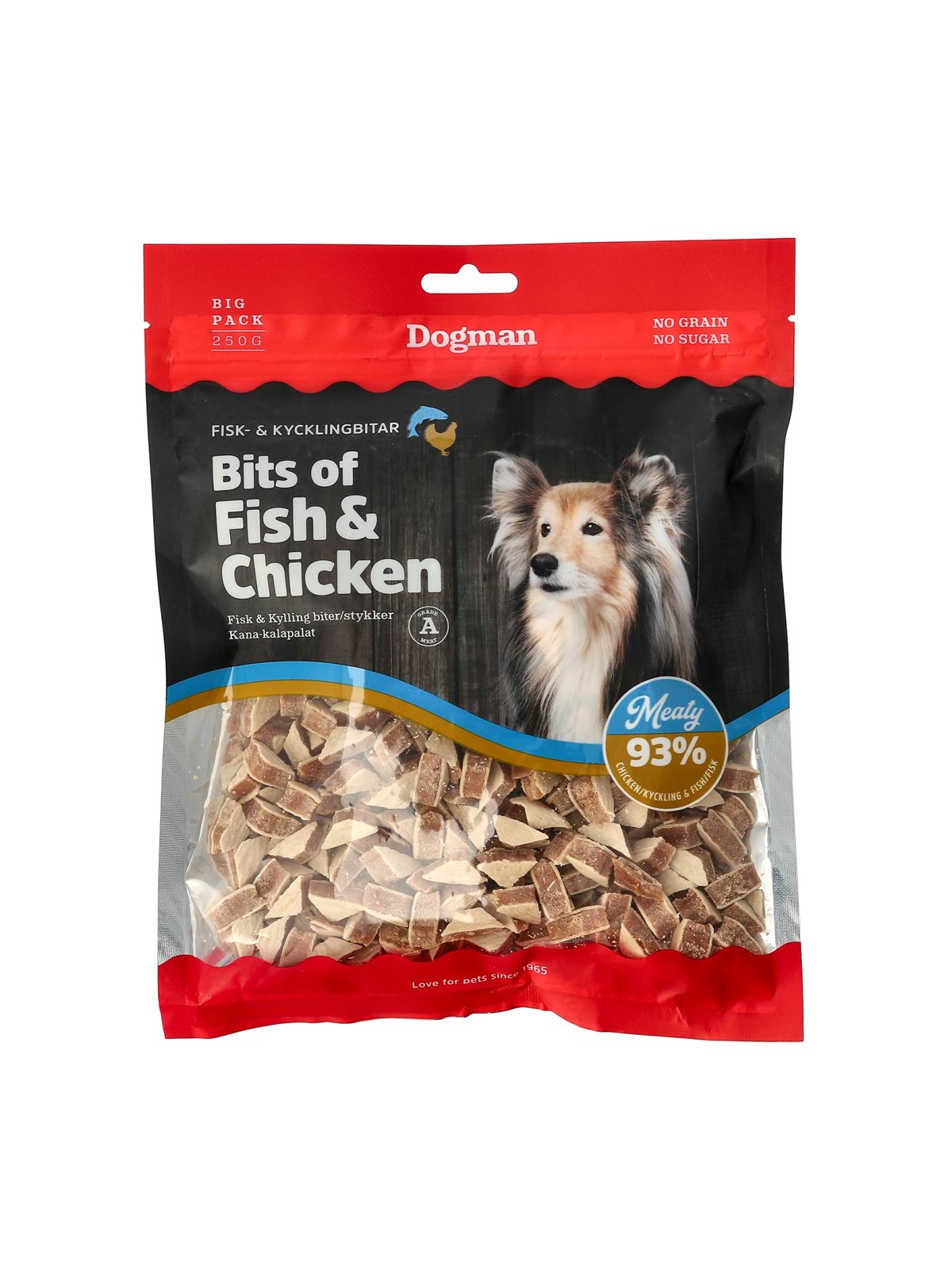 Dogman Hundegodbidder Stykker af Fisk & Kylling 250g, Hundeudstyr