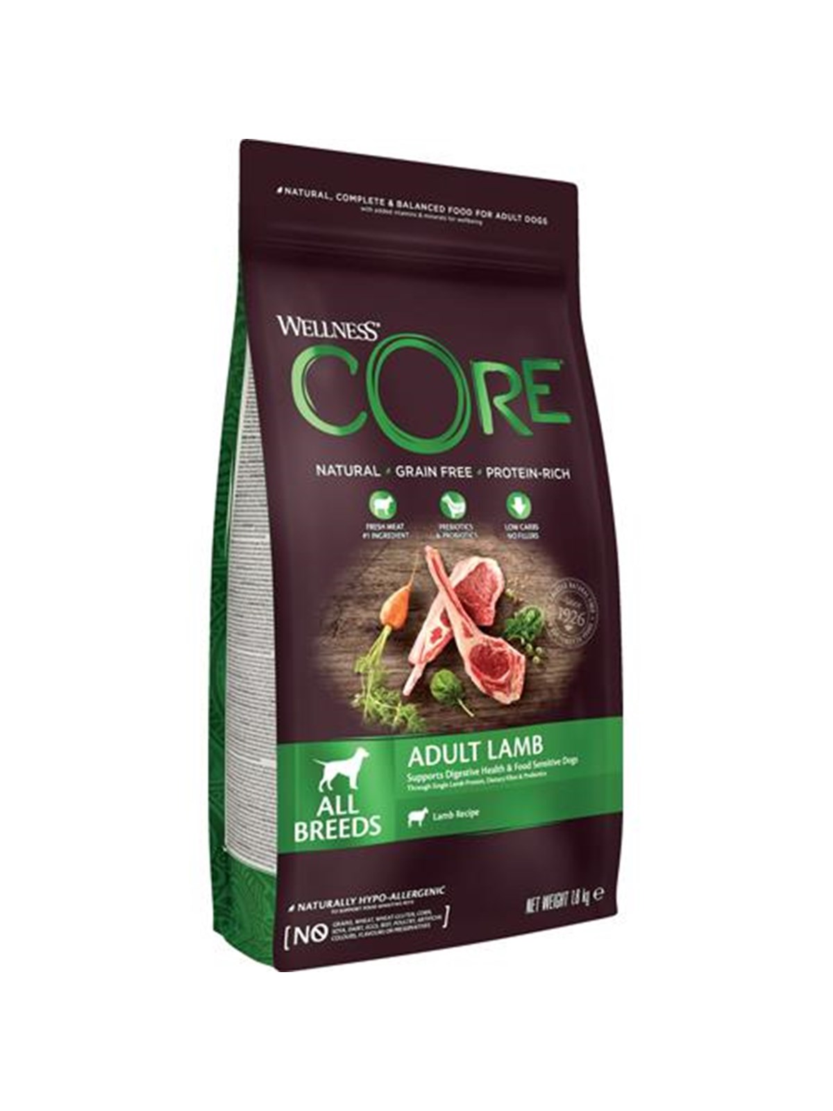 CORE Adult Lamb All Breeds 1.8 kg, Hundeudstyr
