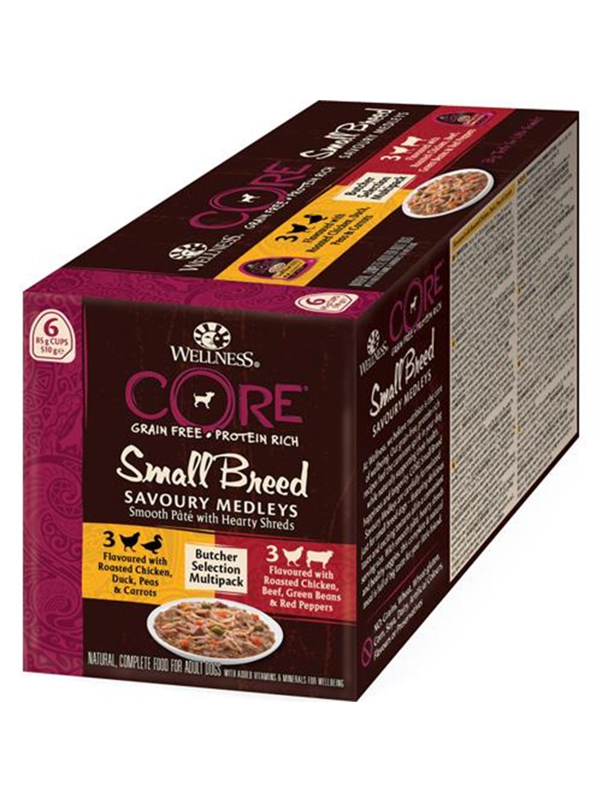 CORE Small Breed Savoury Medleys Butcher Multipack (6x 85g), Hundeudstyr