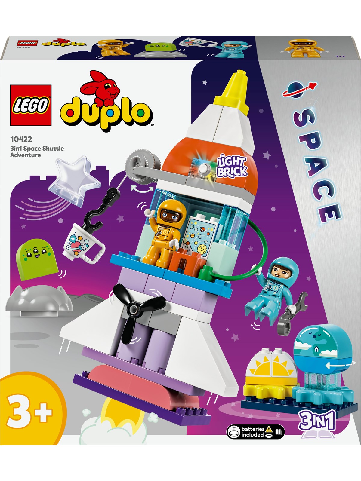 LEGO DUPLO 10422 3-i-1-eventyr med rumfærge