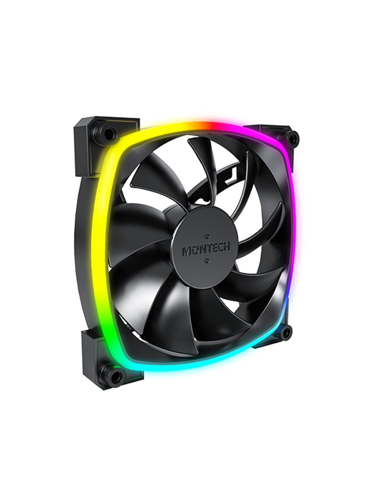 Montech AX120 PWM BK - Kabinet køler - 120mm - Sort med RGB LED lys - 27 dBA