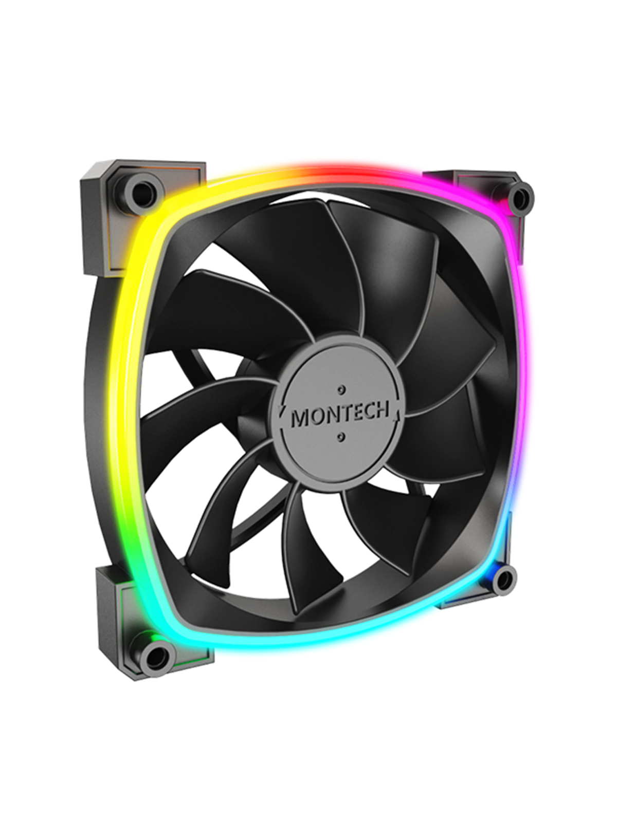 Montech RX120 PWM BK - Reverse - Kabinet køler - 120mm - Sort med RGB LED lys - 27 dBA