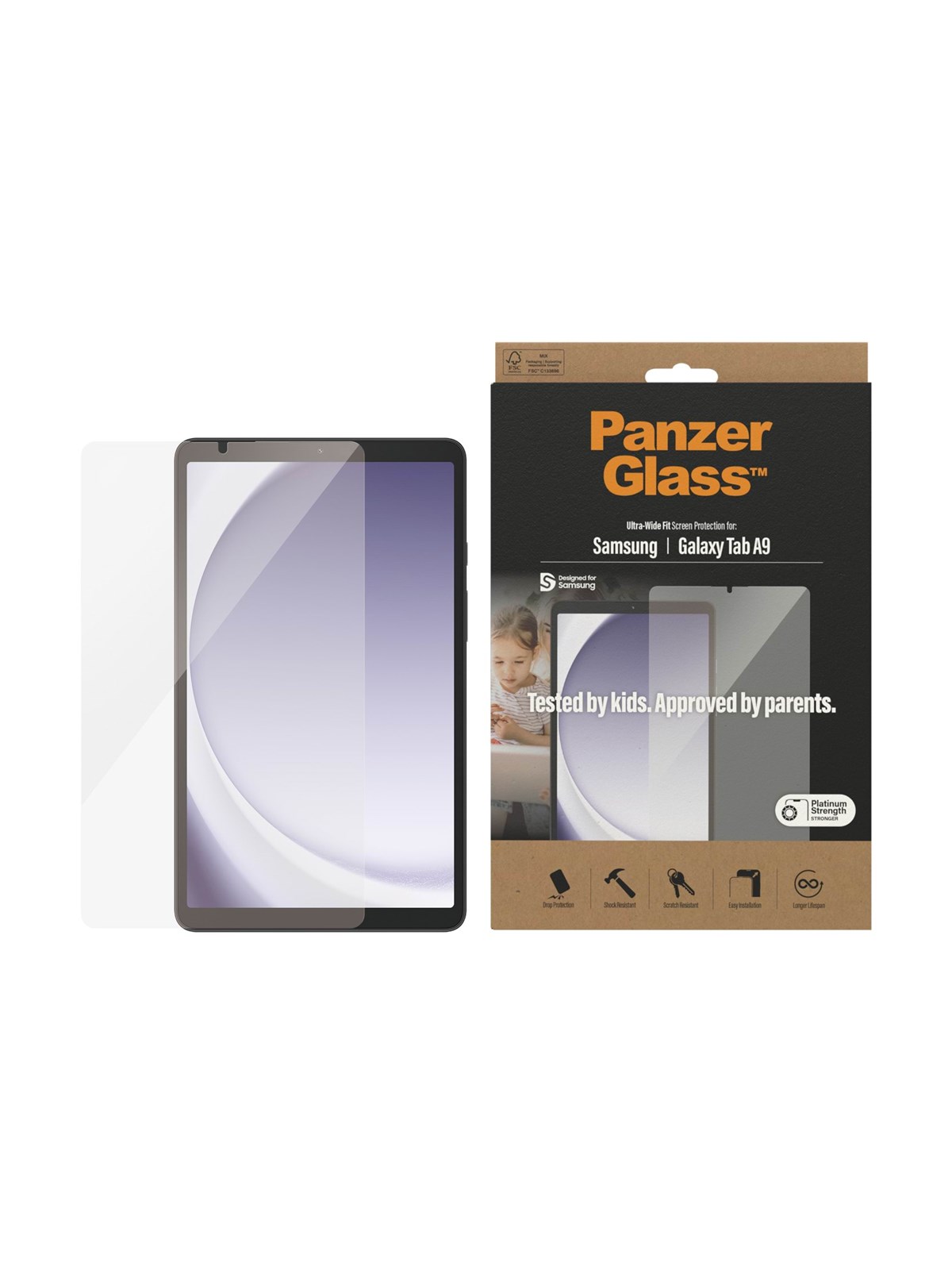 PanzerGlass Screen Protector Samsung Galaxy Tab A9 | Ultra-Wide Fit, Tablet Tilbehør