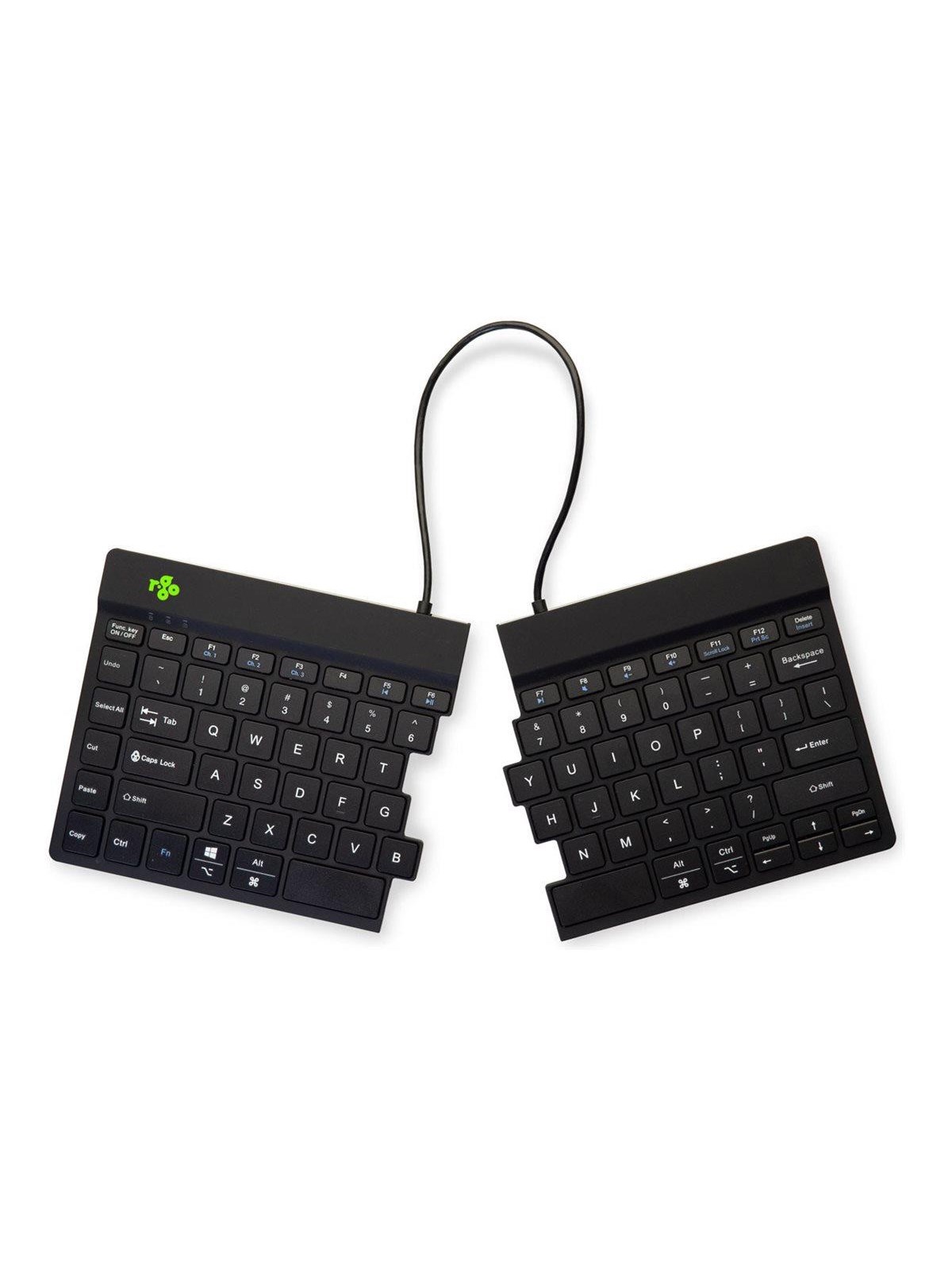 R-Go Tools R-Go Split Break - keyboard - with integrated break indicator - QWERTY - US - black - Tastatur - Amerikansk engelsk - Sort