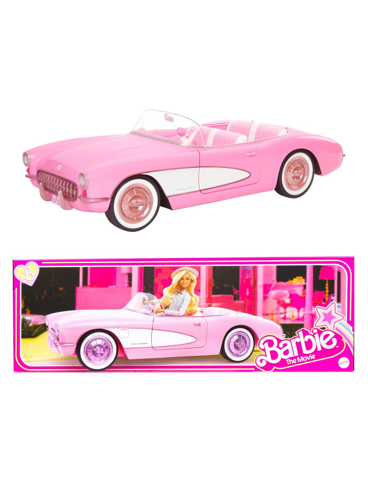 Barbie the Movie Collectible Car Pink Corvette Convertible, Dukker Og Bamser