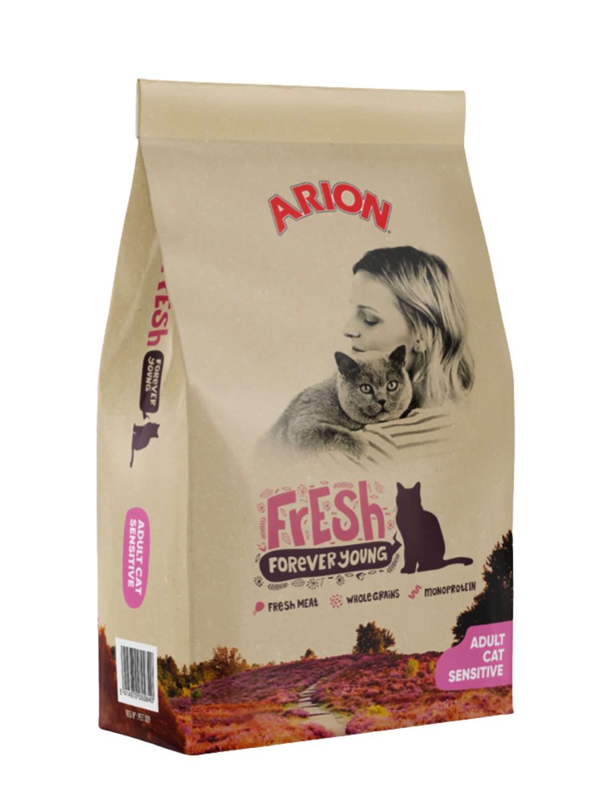 ARION Fresh Adult Cat Sensitive Dry Cat Food 12kg, Katteudstyr