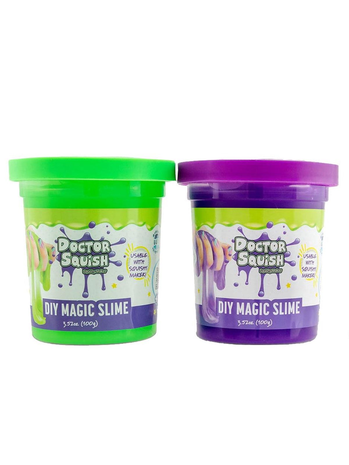 Boti Doctor Squish Slime Value Pack - Green and Purple. 240 grams, Kreativt Legetøj
