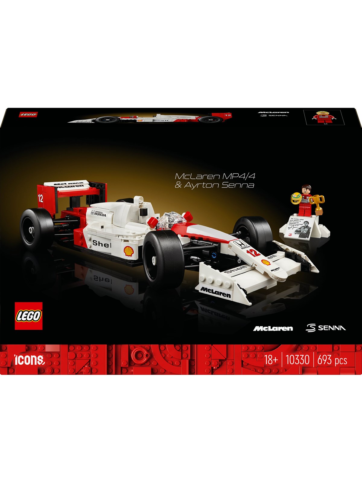 LEGO Icons 10330 McLaren MP4/4 og Ayrton Senna