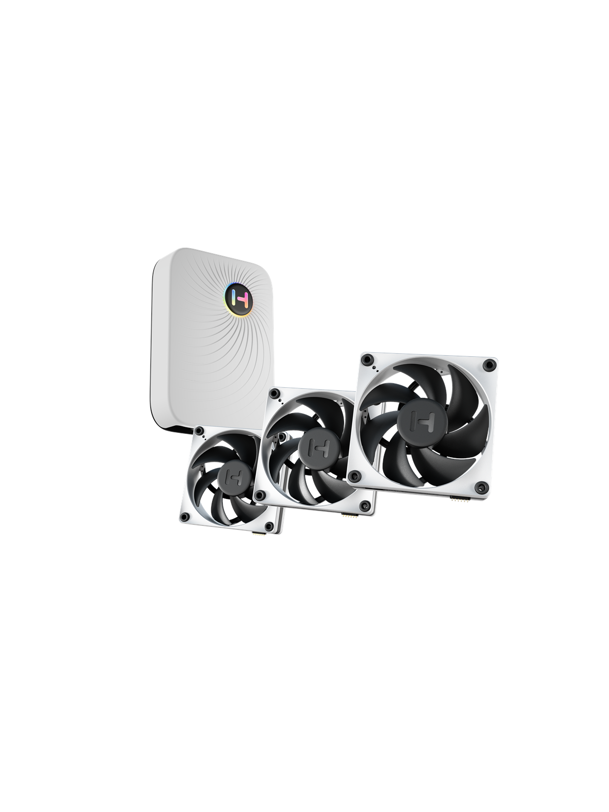 HYTE THICC FP12 Fan 3 Pack - Kabinet køler - 120mm - Hvid med sorte vinger - 47 dBA
