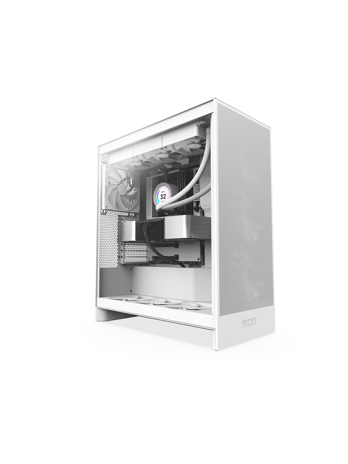NZXT H7 Flow (2024) - All White - Kabinet - Miditower - Hvid, Kabinet