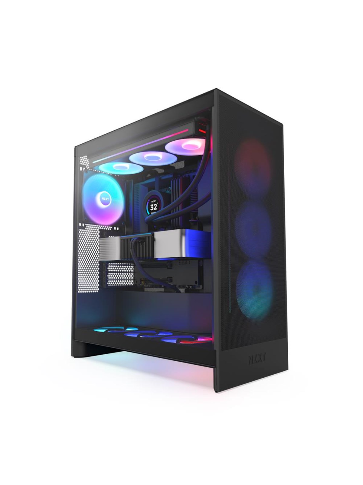 NZXT H7 Flow RGB (2024) - All Black - Kabinet - Miditower - Sort, Kabinet