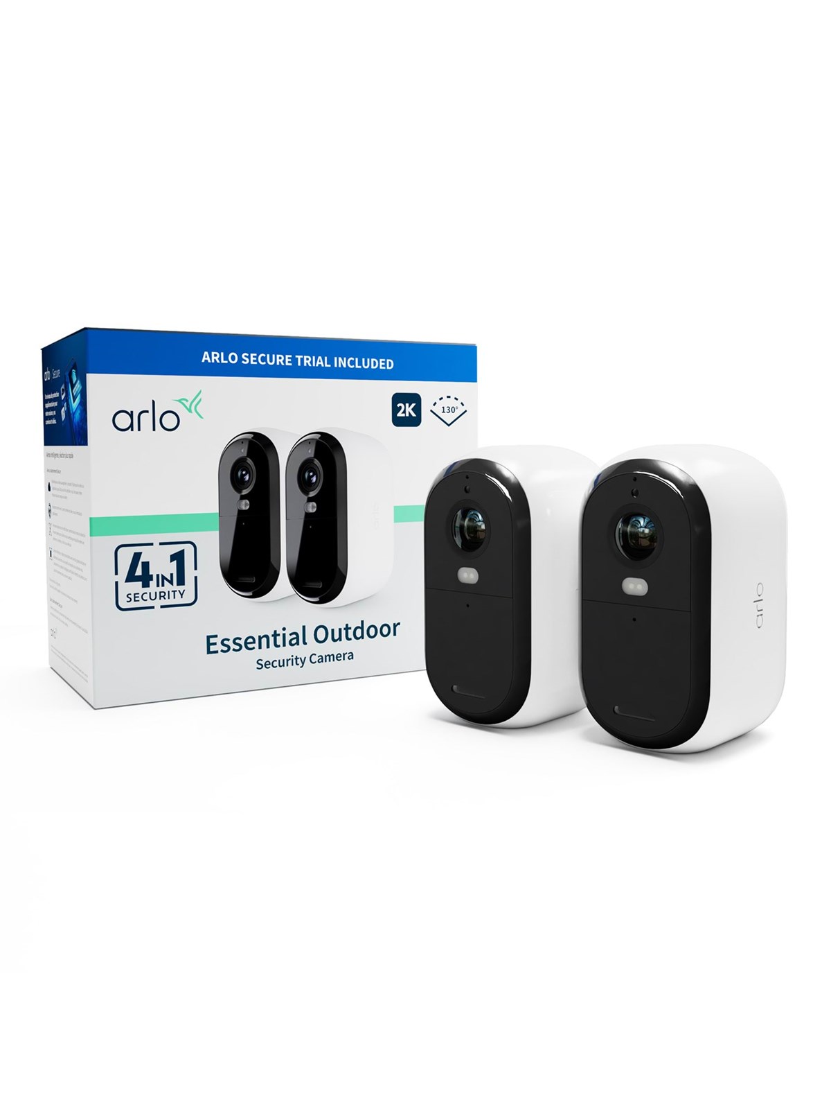Arlo Essential 2 2K Udendørs Sikkerhedskamera 2-pak, Smart Home