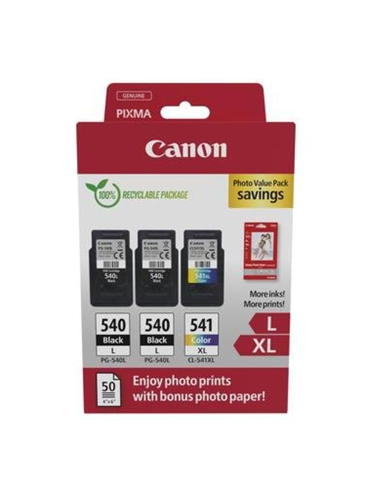 Canon PG-540Lx2/CL-541XL / 5224B015 Value Pack, Fotopapir