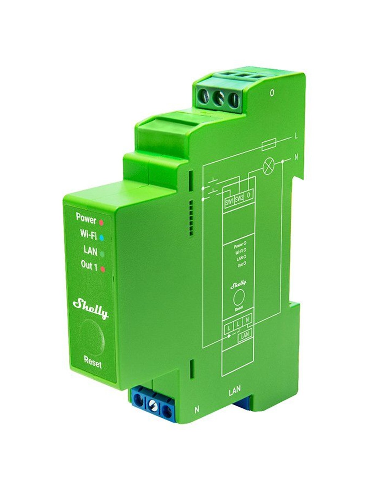 Shelly Pro Dimmer 1PM - WiFi tavlelysdæmper, 200W, Smart Home