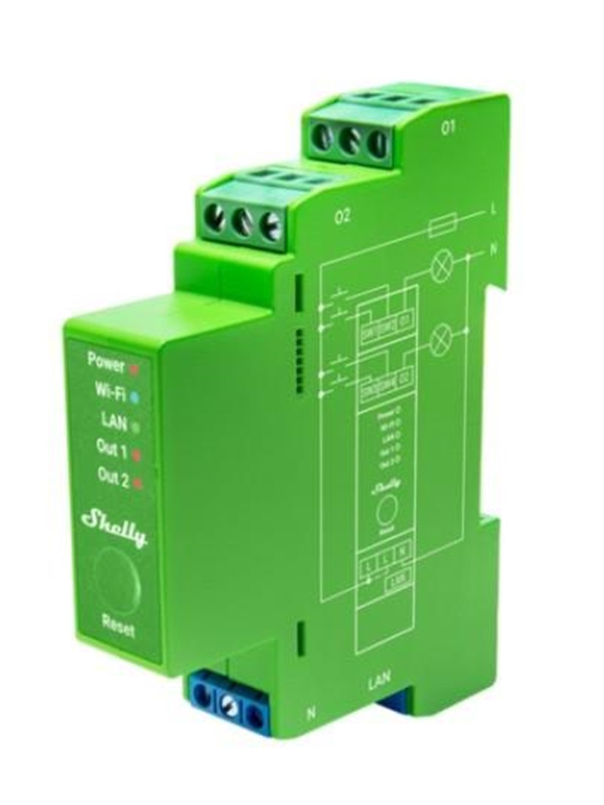 Shelly Pro Dimmer 2PM - WiFi tavlelysdæmper, 2x200W, Smart Home