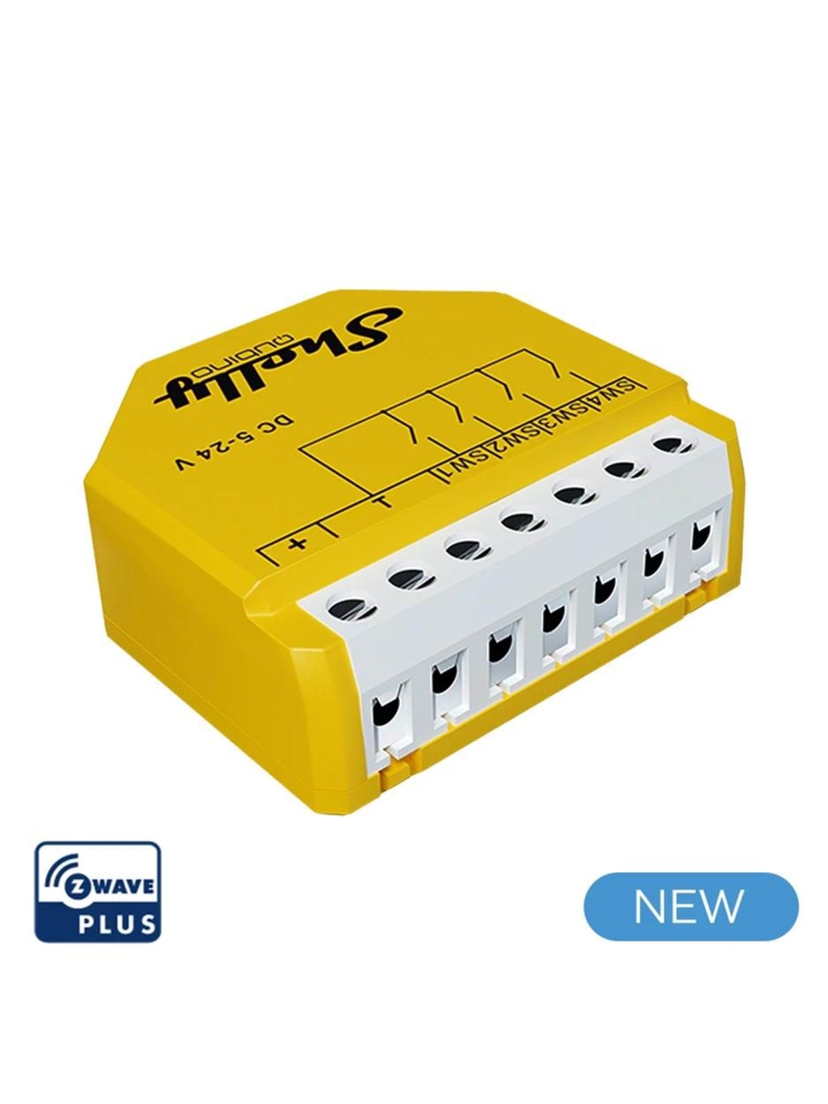 Shelly Qubino Wave I4 DC - Z-Wave inputmodul, 4 kanaler (5-24VDC), Smart Home