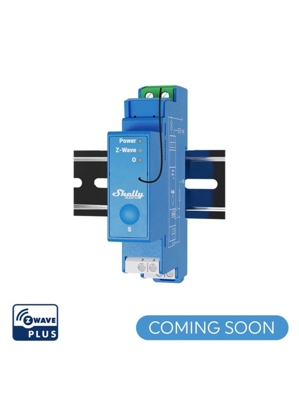 Shelly Qubino Wave Pro 1 - Z-Wave relæ med potentialfrit kontaktsæt (110-240VAC)
